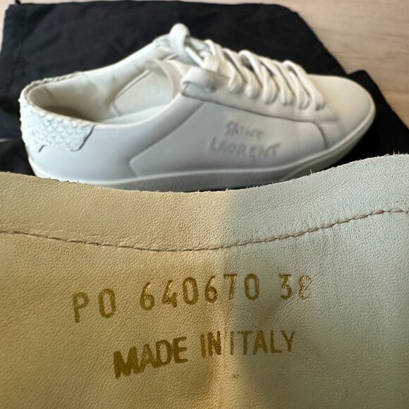 Saint Laurent Court Classic Python Low-Top 'White'| Womens: 38 - Picture 6 of 16